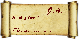 Jakoby Arnold névjegykártya